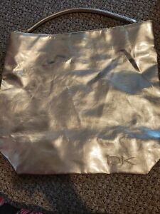 Donna Karan Large Metallic Cosmetic Shoulder Short Strap Handle Bag