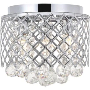 Chrome Flush Mount Crystal Ball Chandelier Light Fixture Kitchen Foyer Lighting - Picture 1 of 11