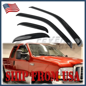 Fit 1999-2016 Ford F250 F350 EXT Cab Window Visors Sun Rain Guards Deflectors - Picture 1 of 8