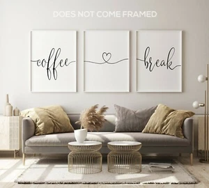 Coffee Break, Set of 3 Print, Home Wall Decor, Triptych - Picture 1 of 5