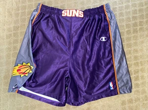 Phoenix Suns Champion Sample Game Shorts Size 50 Circa 2000 Purple Road Version - Picture 1 of 10