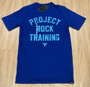 NEW UNDER ARMOUR PROJECT ROCK TRAINING BLUE SHIRT MEN'S MEDIUM - Picture 1 of 5