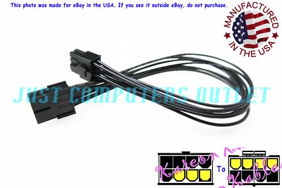 🔥 8" Female 8-Pin PCI-E GPU to Male (4+4) 12V 8-Pin CPU Power Converter Cable - Image 1 of 4