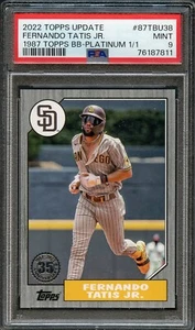 PSA 9 2022 Topps Fernando Tatis Jr. 1/1 35. Jahrestag 1987 Platin Padres - Bild 1 von 2