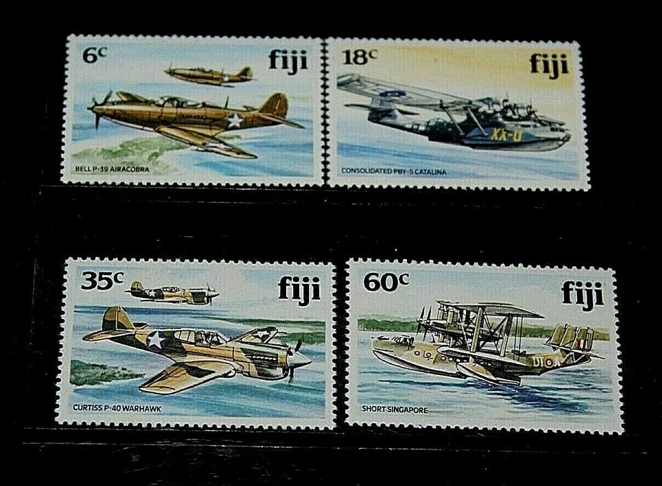 FIJI 1981 WW2 AVIONES DE GUERRA MILITARES CONJUNTO 4 FINOS M/N/H Foto 1 de 1