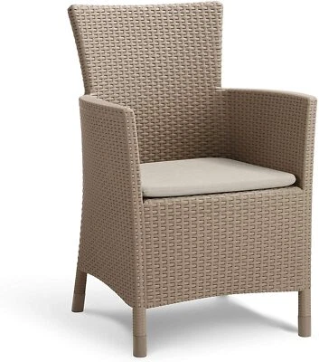 Sedia In Polipropilene Iowa Rattan Esterno Giardino Sedie Da Pranzo Poltrona Cap - Immagine 1 di 4