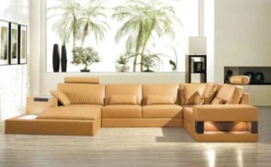 Big xxl ledersofa sofa Couch polster eck lounge garnitur u form wohnlandschaft - Bild 1 von 10
