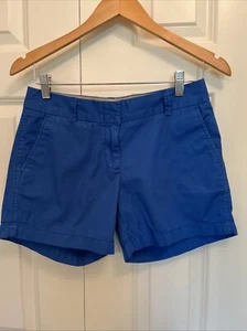 J.CREW Gr. 2 Shorts vorne flach defekt in Chino 100 % Baumwolle royalblau EUC! - Bild 1 von 3