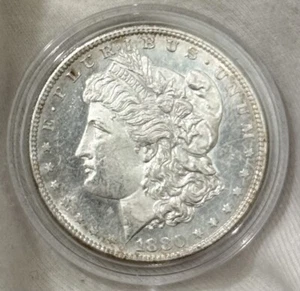1880-S Morgan Dollar Proof Like PL w/ Cameo Contrast Brilliant Unc. Light Toning - Picture 1 of 4