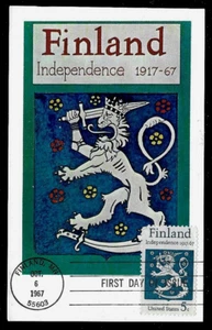 1334 5c Stamp (1967) 50 YEARS OF FINLAND INDEPENDENCE - Colorano Maxi Card - Picture 1 of 1