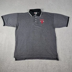 Polo Chicago Bulls Midwest ricamata manica corta grigio/nero uomo L - Foto 1 di 8