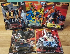 Hot Wheels Pop Culture Marvel Ultimate X-Men Complete Set of 5 Real Riders MOMC - Picture 1 of 12