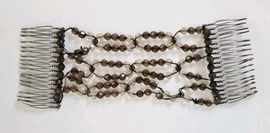 Peines pinza de pelo vintage Mid Century MCM doble peine con cuentas moño - Imagen 1 de 3