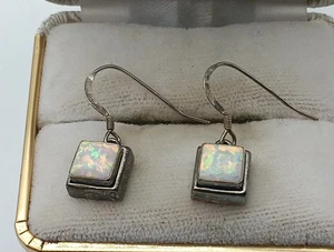 Vintage Ohrhänger Sterlingsilber und Opal signiert 925 - Bild 1 von 13