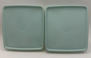 (2) Dos cuidadores de sándwiches Tupperware verde salvia 671-32 tapas 670-34 fondos - Imagen 1 de 10