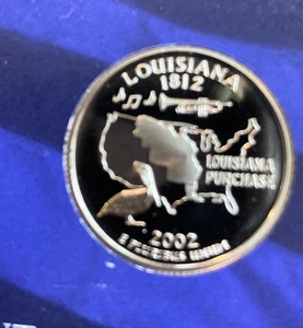2002 S Proof Louisiana State Quarter - From  Proof Set Free Shipping - Picture 1 of 2