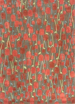Hand Tufted Modern mushroom/soft coral handtufted Design Bedroom Living Room Rug - Image 1 of 4