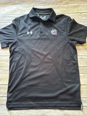 Under Armour Men’s Small South Carolina Gamecocks Shirt Polo HeatGear Black - Image 1 of 4