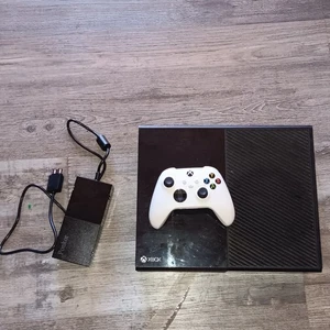 Xbox One Black Console with Power Cord and 1 White Controller Wireless - Picture 1 of 2