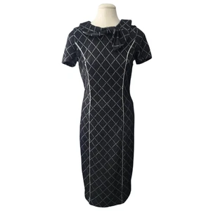 Tatyana Dress Vintage Retro Rockabilly Pinup 1950’s Swing Office Argyle Medium - Picture 1 of 9