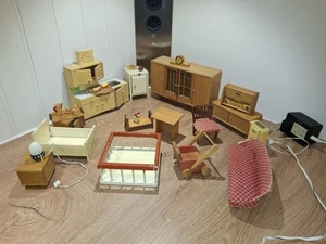 Puppenhaus antik Möbel Ca. 50-60er Jahre Vintage Puppenstube Sehr alt Erzgebirge - Bild 1 von 19