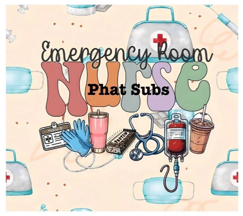 Vaso de sublimación envoltura enfermera de urgencias 20 oz listo para presionar transferencia de calor Foto 1 de 1