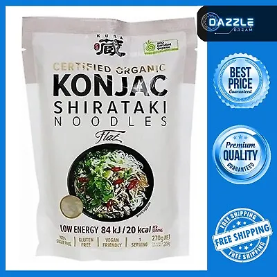 Organic Konjac Shirataki Noodles Flat, 270 G, White • 6.10$