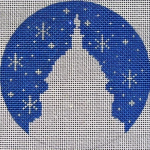 Needlepoint Handpainted Amanda Lawford Christmas Snow Spangled DC - Picture 1 of 4