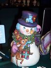 Ceramic Bisque Ready to Paint Snowman with Reindeer Lighted piece