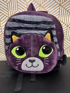 "Mochila gato niños felpa y nailon gatito púrpura negro 12""x10""x5""" - Imagen 1 de 7