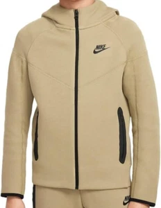 NEW Nike FD3285-276 Neutral Olive Tech Fleece Full Zip Hooded Jacket Boys S - Picture 1 of 8