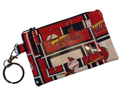 MLB Cardenales de San Luis Estuche de Identificación con Cremallera Cordón Llavero Dormitorio Soporte de Identificación Billetera Foto 1 de 2