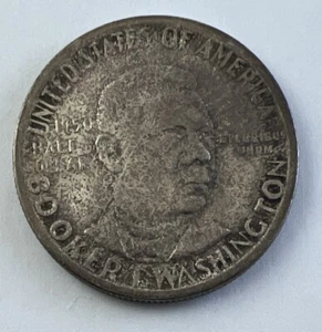1950-S Booker T Washington - US Commemorative Half Dollar - 90% Silber - Bild 1 von 3
