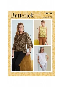 Butterick Easy SEWING PATTERN B6765 Misses' Mock Wrap Tops 6-14 Or 14-22 - Picture 1 of 12