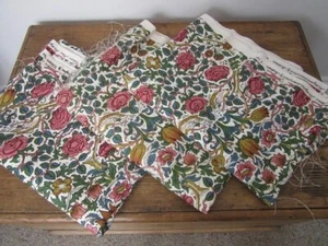 UNUSED SANDERSON WILLIAM MORRIS ROSE LINEN UNION FABRIC - 3 PIECES @ 1.5 m LONG - Picture 1 of 8