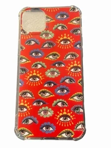 Hippie gypsy 60s Eye Print Case for iPhone 14+ Plus red - Picture 1 of 5