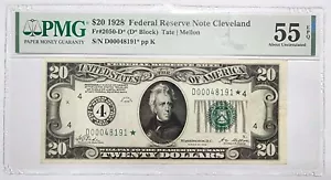 1928 $20 Cleveland Federal Reserve Star Note, PMG AU55EPQ - Picture 1 of 2
