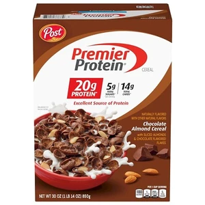 Post Premier Protein Chocolate Almond Cereal Breakfast Cereal Snack 30 Ounce - Picture 1 of 10