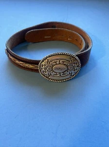 Wangler Concho Leather Brown Belt With Oval Buckle - Picture 1 of 5