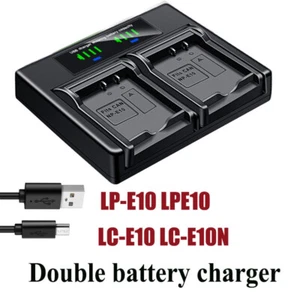 Dual Battery Charger For Canon LP-E10 LC-E10 E10E EOS 1100D 1200D 1300D 1500D - Picture 1 of 4