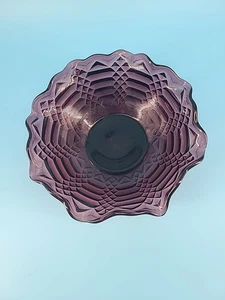 Bol en verre pressé améthyste violet L E Smith  - Photo 1/6
