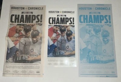 2017 Houston Chronicle Printing Plate Plus Photo & Paper Houston Astros CHAMPS! - Image 1 of 4