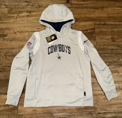 NUEVO CON ETIQUETAS $85 NIKE Mujer M DALLAS COWBOYS Lateral NFL ON FIELD Sudadera con Capucha Pila PLATEADA Foto 1 de 4