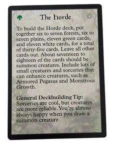 Magic the Gathering MTG: PORTAL The Horde Deck Strategy Card - Picture 1 of 2