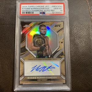 2024 TOPPS CHROME UFC MARKS OF CHAMPIONS AUTO KHABIB NURMAGOMEDOV 104/150 PSA 10 - Picture 1 of 5
