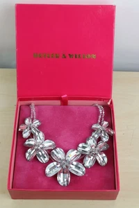 Hermoso Collar BUTLER & WILSON Flor Cristal Transparente Grueso Declaración - En Caja - Imagen 1 de 16