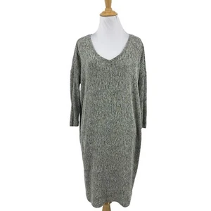 Vestido Pure Jill para mujer S pequeño mezcla de lino con textura ceniza cuello en V sin forma J. Jill - Imagen 1 de 11