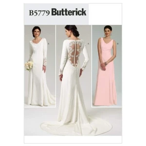 Butterick Sewing Pattern 5779 Misses 4-12 Lace-Back Wedding Dress with Train - Picture 1 of 11