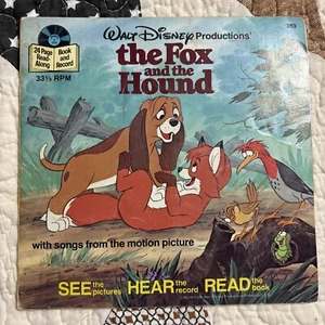 The Fox And The Hound #383 Vintage 1981 See Hear Read Book & Record Walt Disney - Picture 1 of 6