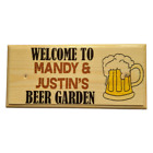 Personalised Beer Garden Sign, Custom Home Bar Plaque Gift Alcohol Summer House